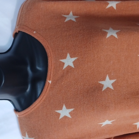 grateful hearts Star Print Top, super soft, comfy, oversized, orange-brown - Picture 2 of 5